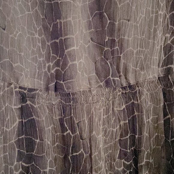 ❤️NWOT. Allison Taylor. Silk brown printed ruffled midi skirt - Picture 3 of 4